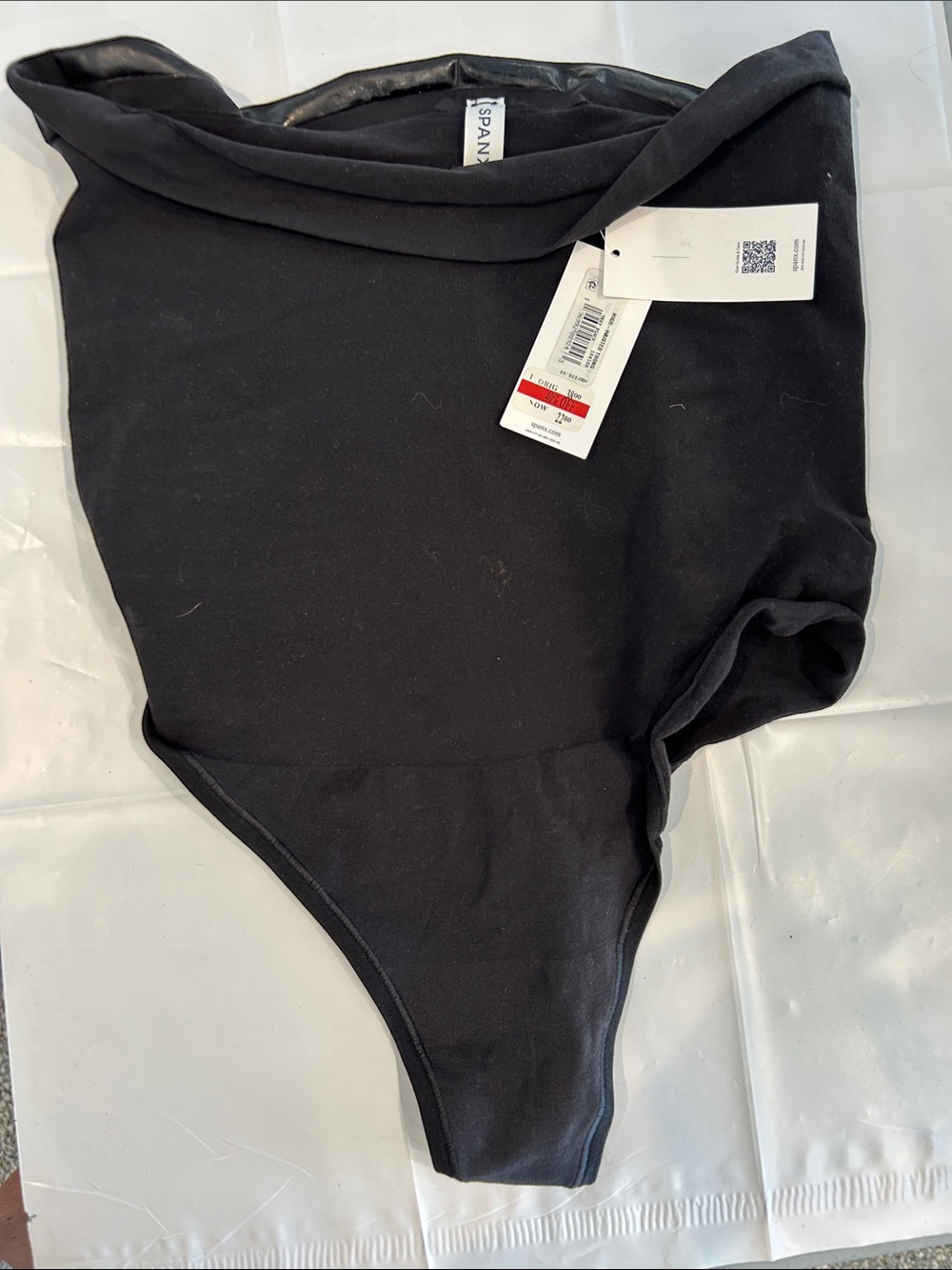 SPANX Black Scoop-Neck Shaping Bodysuit